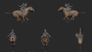 Horse run with rider animation  v04  Critique appreciated [upl. by Wolfort492]