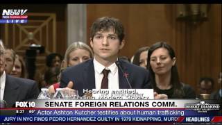 FULL Ashton Kutcher Near TEARS in EMOTIONAL Opening Testimony at Hearing on Human Trafficking FNN [upl. by Golanka857]