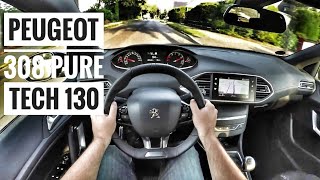 Peugeot 308 12 Pure Tech 130 2018  POV Country Road Drive 60FPS [upl. by Heiney]