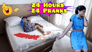 24 Hours 24 Pranks Challenge  Pranks Gone Wrong or Right  Paris Lifestyle [upl. by Jarid863]