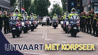 Uitvaart met korpseer voor collega Arno de Korte van de Eenheid Rotterdam Team verkeer  Politie [upl. by Maxfield]