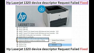 How To Fix HP Laserjet USB Printer Device Descriptor Request Failed error on Windows 1087 [upl. by Hillari]