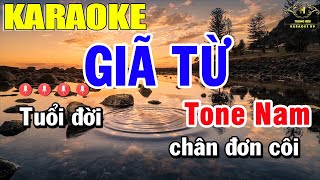 Giã Từ Karaoke Tone Nam Nhạc Sống  Trọng Hiếu [upl. by Ayr]