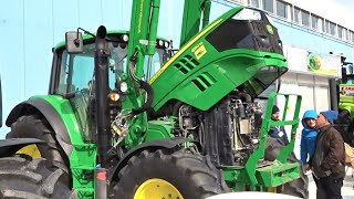 John Deere 6150M Frontloader 4x4  Engine Sound Interior Exterior Walkaround  AGRA 2022 [upl. by Adnalra]