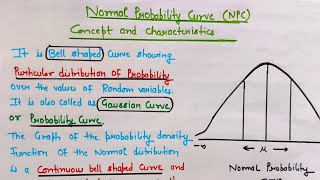 Normal probability curve Concept and Characteristics BEd Assessment for learning [upl. by Colb]