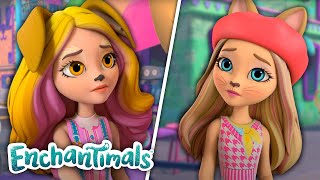 Historias citadinas de Enchantimals  ¡La pelea entre Gerika Golden Retriever y Carmel Cat  Ep 3 [upl. by Iznek]