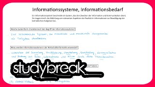 Informationssysteme Informationsbedarf  Wirtschaftsinformatik [upl. by Moriarty]