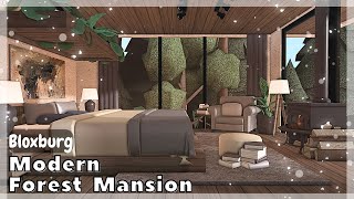 BLOXBURG Modern Forest Mansion Speedbuild interior  full tour Roblox House Build [upl. by Dredi]