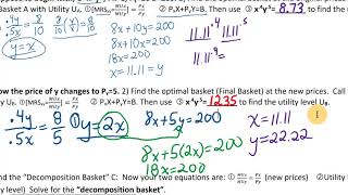 Income amp Substitution Effects Compensating Variation Price Decrease [upl. by Kirrad693]