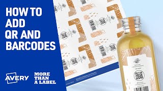 How To Add QR and Barcodes with Avery Design and Print Online [upl. by Kissie]