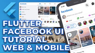 Flutter Facebook Clone Responsive UI Tutorial  Web and Mobile [upl. by Iadam]