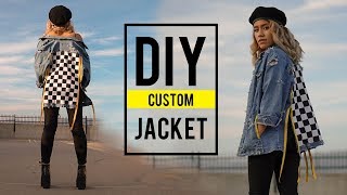 DIY DENIM JACKET customizing  sewamptell [upl. by Ettinger248]