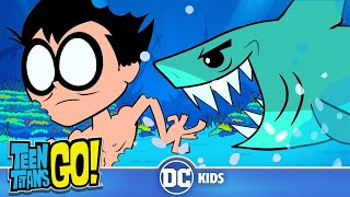 Teen Titans Go em Português  Semana dos Tubarões  DC Kids [upl. by Atteuqahc]