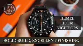 A Stealthy Mecaquartz Chronograph Built Like A Tank  Hemel HFT20 Night Ops Review  BampB [upl. by Ayerdna]