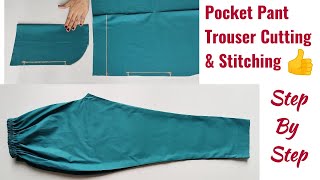 Pocket Pant Trouser Cutting and stitching Step by step  Pocket Pant cutting and stitching [upl. by Eekram]