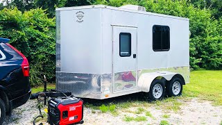 Cargo Trailer Camper Conversion  Bunk Bed with DIY Lift [upl. by Oiramej]