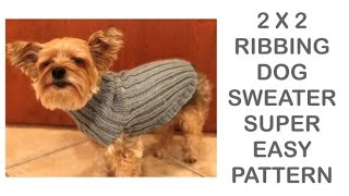 DIY KNIT RIBBING DOG SWEATERFREE PATTERN [upl. by Hiller]