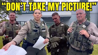 COP FLEES FROM REPORTER’S CAMERA  First Amendment Audit [upl. by Oiliduab61]