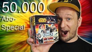 50000 AboSpecial  50 Booster Unboxing STAR WARS FORCE ATTAX DISPLAY [upl. by Ybocaj394]