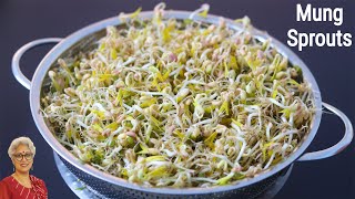 How to Sprout Green Moong Mung Beans At Home  How to Grow Sprouts At Home  Skinny Recipes [upl. by Betsey]