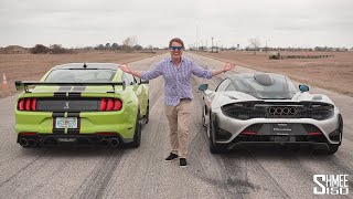 McLaren 765LT vs Shelby GT500  DRAG RACE [upl. by Enaamuj]