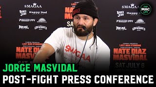 Jorge Masvidal on Nate Diaz loss “8 rounds to 2 is fg nuts”  Post Fight Press Conference [upl. by Tocci]