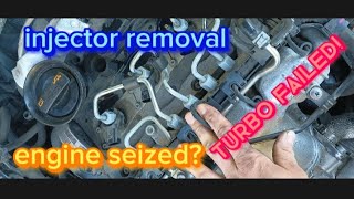 2013 Jetta TDI injector removal turbo FAILED [upl. by Niltac344]