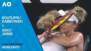 DabrowskiRoutliffe v JiangGuo Highlights  Australian Open 2024 Third Round [upl. by Ardnasak580]