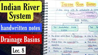 Indian River System  Himalayan amp Peninsular   Handwritten Notes  Lec8  An Aspirant [upl. by Bilek]