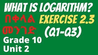 Exercise 23  Logarithms in a Simple term  Grade 10  Unit 2 [upl. by Aerdnak]