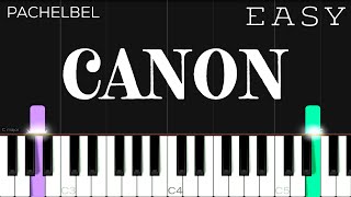 Canon In D  Pachelbel  EASY Piano Tutorial [upl. by Bounds]