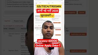 🔥Agniveer Army Form Date 2025  Agniveer army new vacancy 2025  Army bharti 2025 [upl. by Annoled]