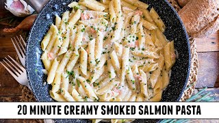 Creamy OnePan Smoked Salmon Pasta  Quick amp Easy 20 Minute Recipe [upl. by Huston]