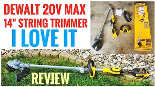 REVIEW DEWALT 20V Max 14quot String Trimmer DCST922B Cordless Weed Eater I LOVE IT [upl. by Boonie]