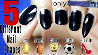 Shape nails in 5 Way Using Nail Cutter OvalAlmondSquareRound and Stiletto Nail Cutting Tutorial [upl. by Baer]