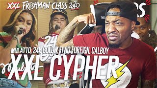 Fivio Foreign Calboy 24kGoldn and Mulattos 2020 XXL Freshman Cypher REACTION [upl. by Dwane]