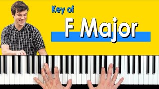 F Major Scale  Fingering and Chords for Piano [upl. by Amice]