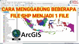 Cara Menggabung beberapa file SHP menjadi 1  How to merge SHP files in ArcMap [upl. by Nailil]