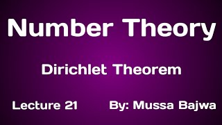 Dirichlet Theorem  Lec 21  Number Theory  UrduHindi [upl. by Peter]