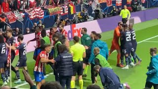 Last 10 minutes fight atletico vs man city UCL 2022  Bench View [upl. by Anehsat]