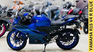 New Yamaha R15 V4 Racing Blue Colour Full Details Review ✅ Price amp Features ❤️ R15 V4 2024 [upl. by Janis]