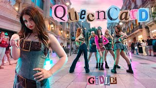 KPOP IN PUBLIC GIDLE 여자아이들  QUEENCARD  Dance Cover by EST CREW from Barcelona [upl. by Eisned]