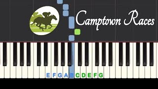 Camptown Races easy piano tutorial with free sheet music [upl. by Laurena]