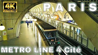 【4K】🇫🇷Paris Metro Line 4  Cité Train Station [upl. by Gaylord]