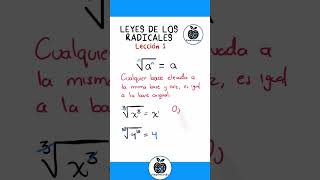 Aprende las leyes de los radicales matematicas exponentes raices radicales algebra potencias [upl. by Tabby]