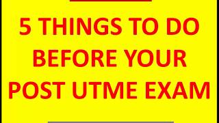 How to pass POST UTME EXAM  URGENT [upl. by Nudd418]