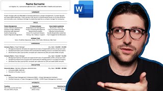 How to Create a Resume For Project Managers  Microsoft Word [upl. by Nyrrad449]