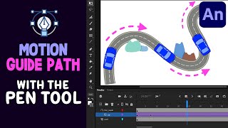 Motion Guide Path with the Pen Tool  Adobe Animate CC Tutorial [upl. by Aisiram]