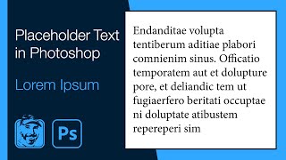 Placeholder Text in Photoshop Lorem Ipsum [upl. by Eissim]