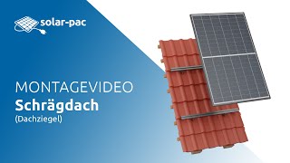 solarpac Montagevideo Solaranlage Schrägdach Dachziegel Dachhaken [upl. by Celina]